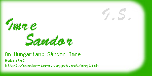 imre sandor business card