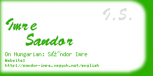 imre sandor business card